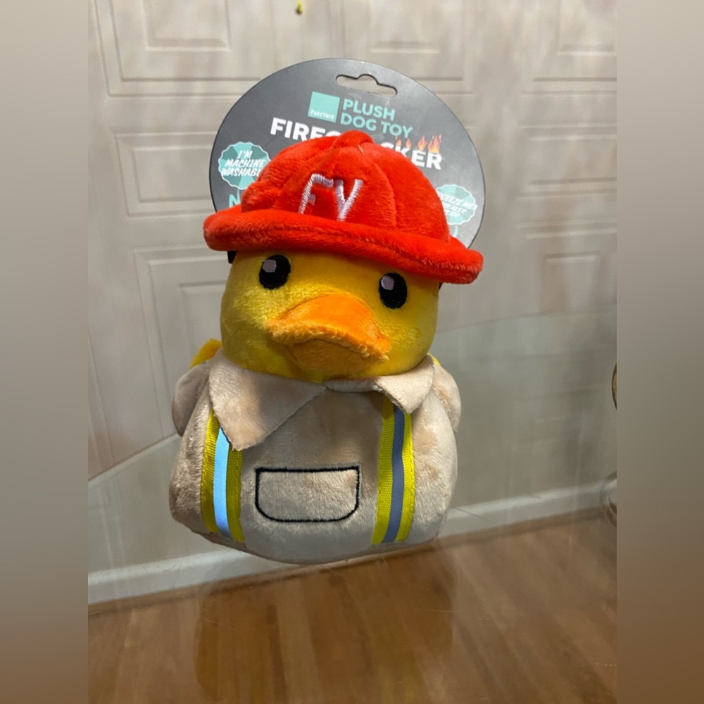 Fuzzyard  Firequacker Plush Dog Toy Duck With Squeaker 8”
